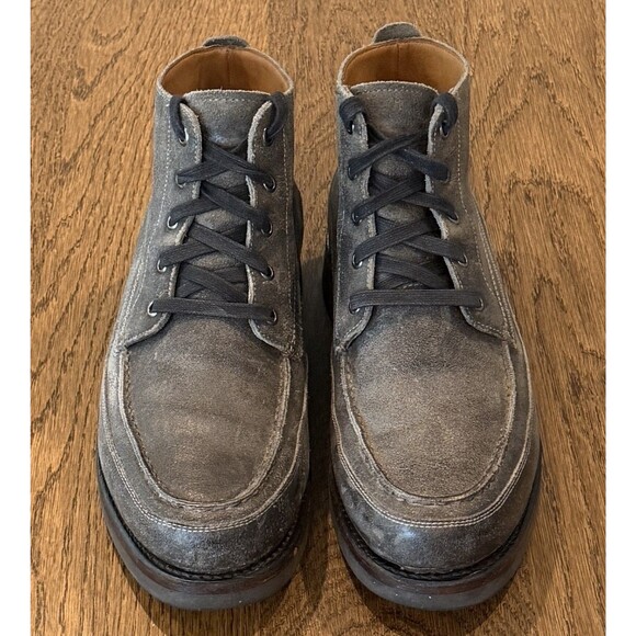 Frye Field Lace Up Oiled Leather Chukka Boots Men’s Sz 10 Ash Gray Moc Toe Lined main image 11